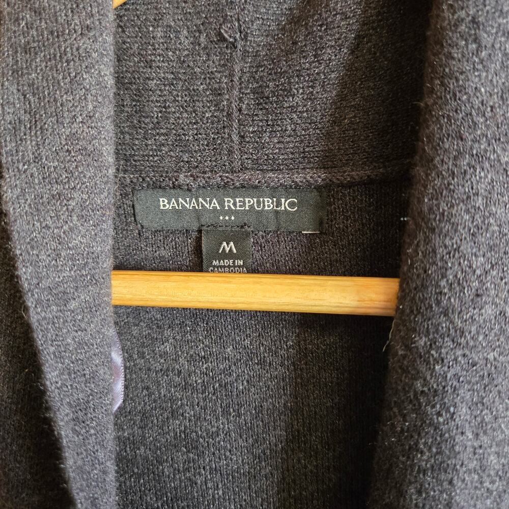 Banana Republic Structured Sweater Coat Cardigan Duster Dark Gray M Fall Cozy - Picture 4 of 8